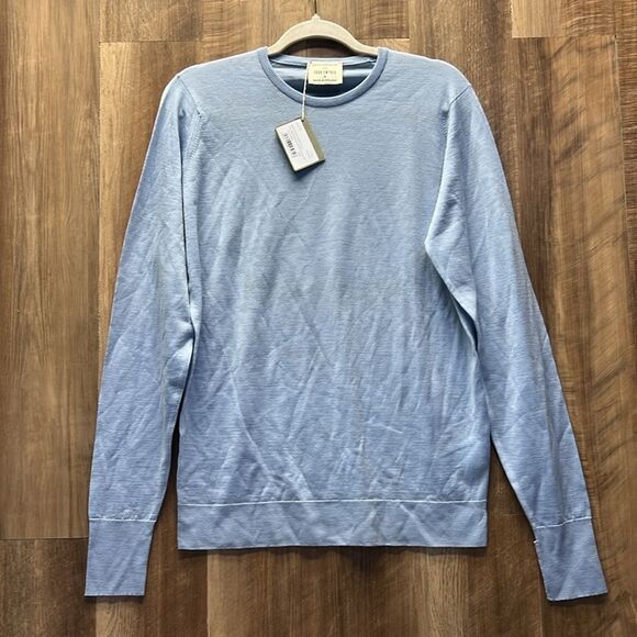 TODD SNYDER X JOHN SMEDLEY LONG SLEEVE CREW IN BLUE HAZE - Picture 2 of 5